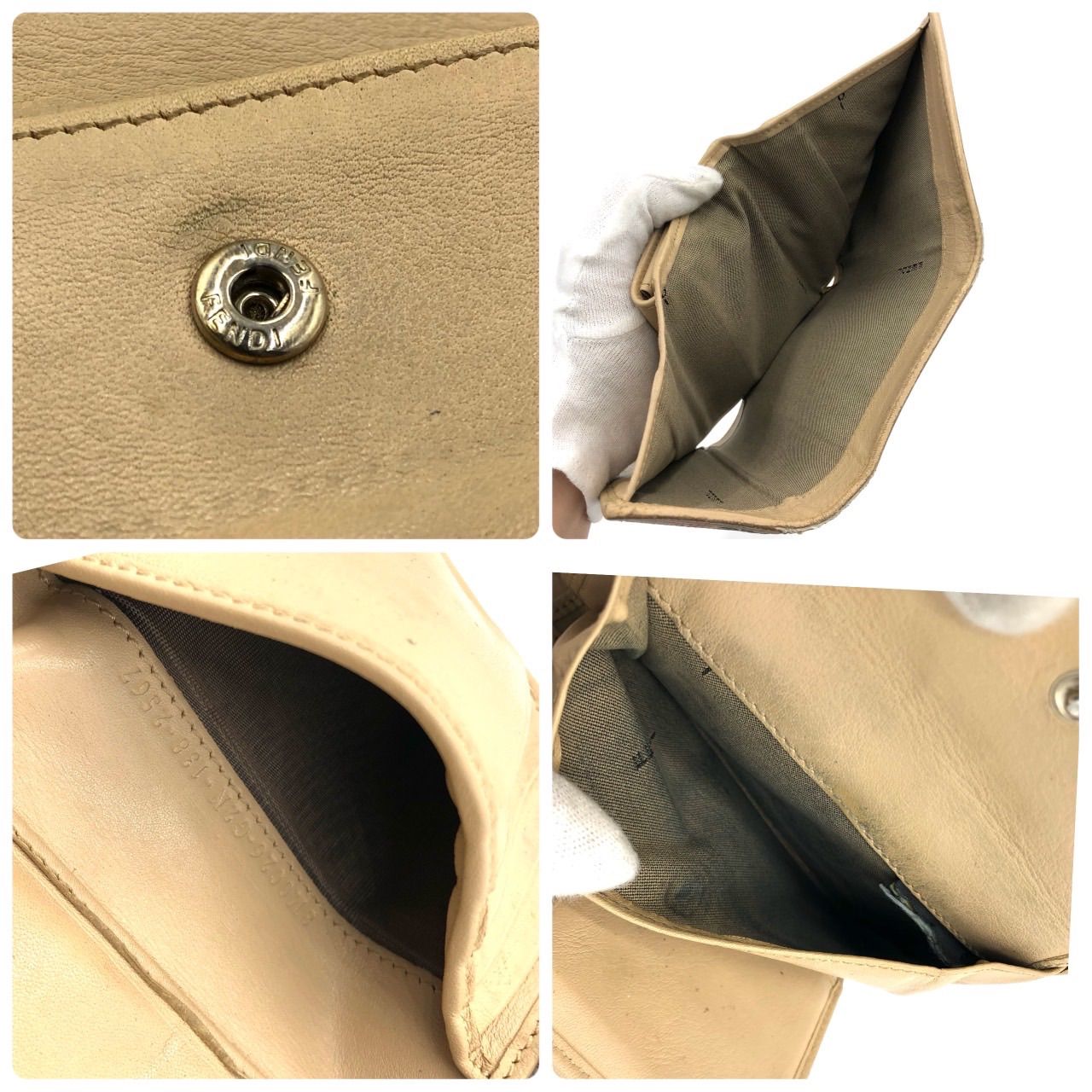 FENDI フェンディ セレリア マネークリップ 財布 レザー ブラウン 札ば