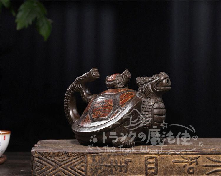 大特価人気商品☆龍亀壺 紫泥急須?茶壺?茶道具置物?古置物 CCH117P041