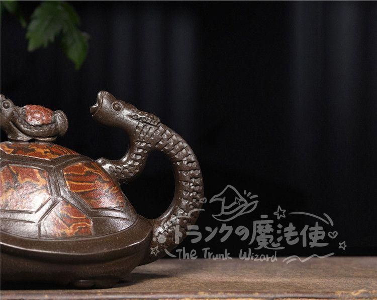 龍亀壺 紫泥急須・茶壺・茶道具置物・古置物 大特価人気商品☆龍亀壺 紫泥急須?茶壺?茶道具置物?古置物 CCH117P041