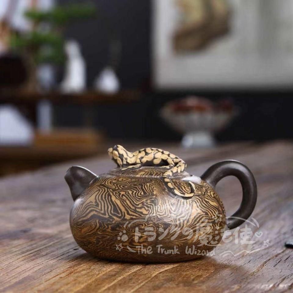 大特価人気商品☆トカゲ壺 中国宜興 紫砂壺?紫泥急須?茶壺?茶道具