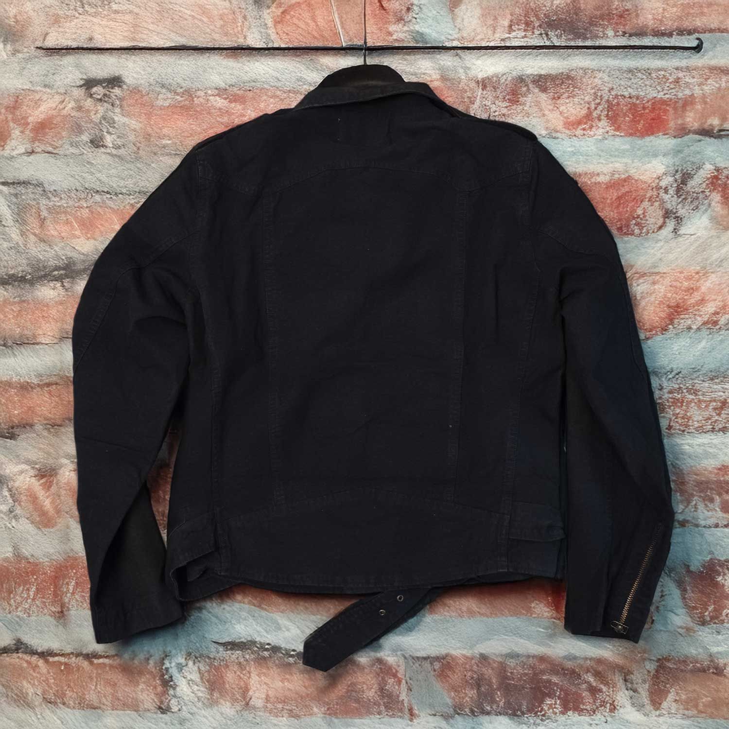 1950s French Military Tent Fabric Navy-Dyed Remake Riders Jacket 