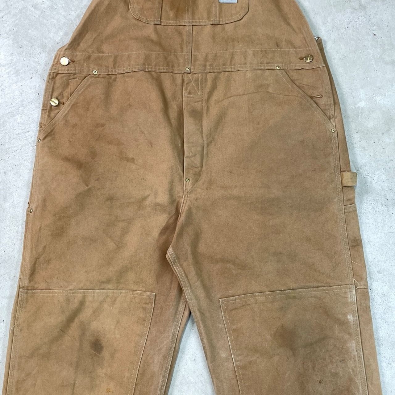 90s ビンテージ カーハート ダブルニー ダック オーバーオール 28 美品 90年代 USA製 Carhartt カーハート ダック地 ダブルニー