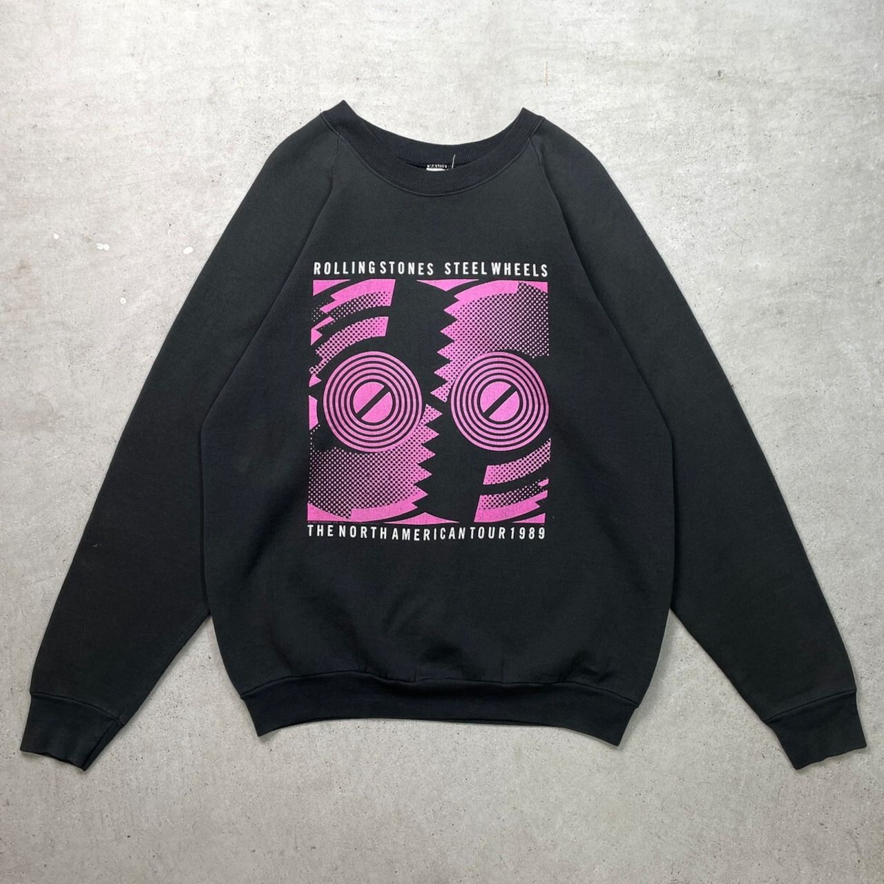 Rolling Stones 1989 スウェット Lサイズ 80年代 USA製 ROLLING STONES STEEL WHEELS ローリングストーンズ