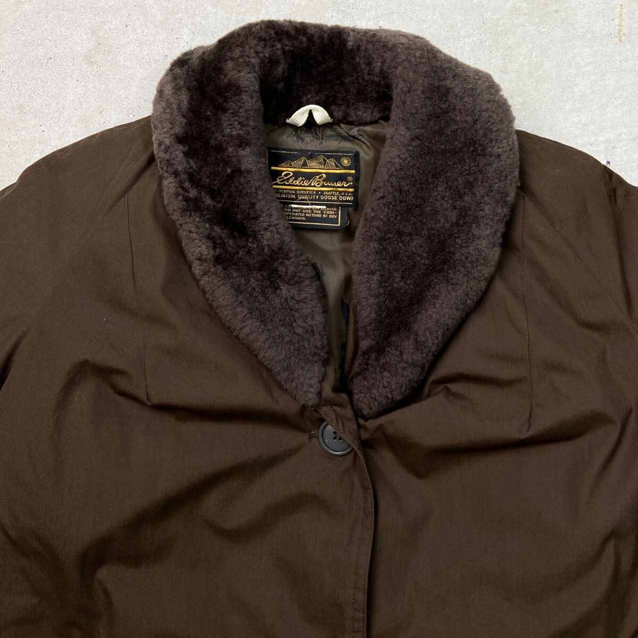 80年代 Eddie Bauer エディーバウアー グースダウンコート 襟ボア 