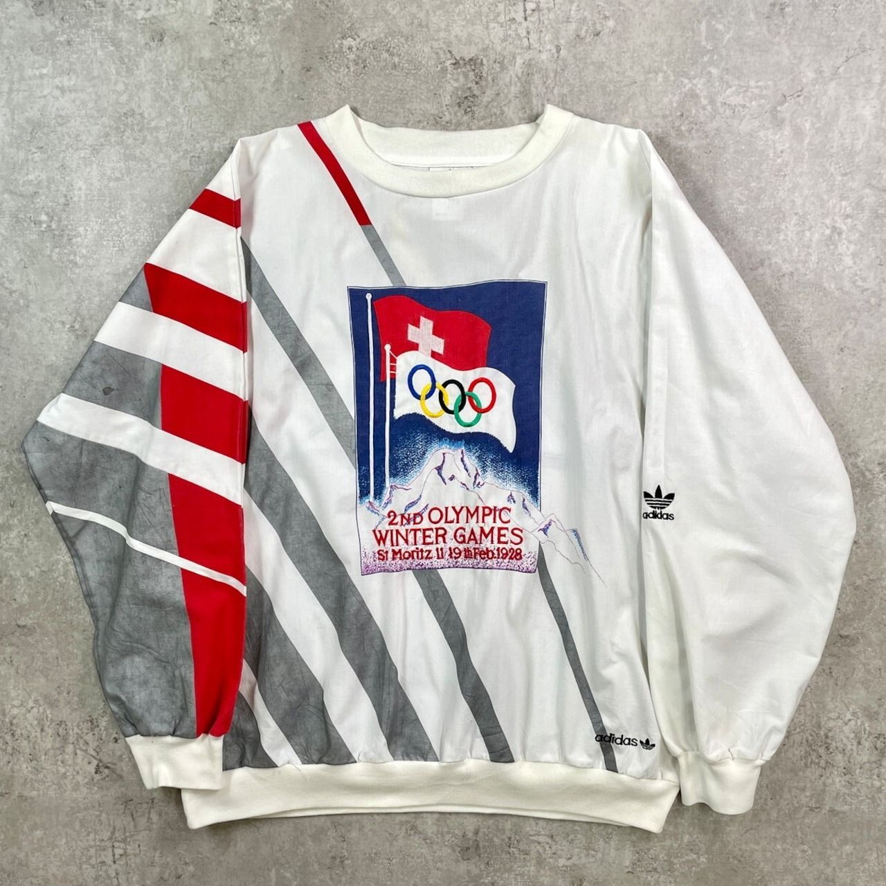 80年代 adidas アディダス 2ND OLYMPIC WINTER GAMES ロングTシャツ 