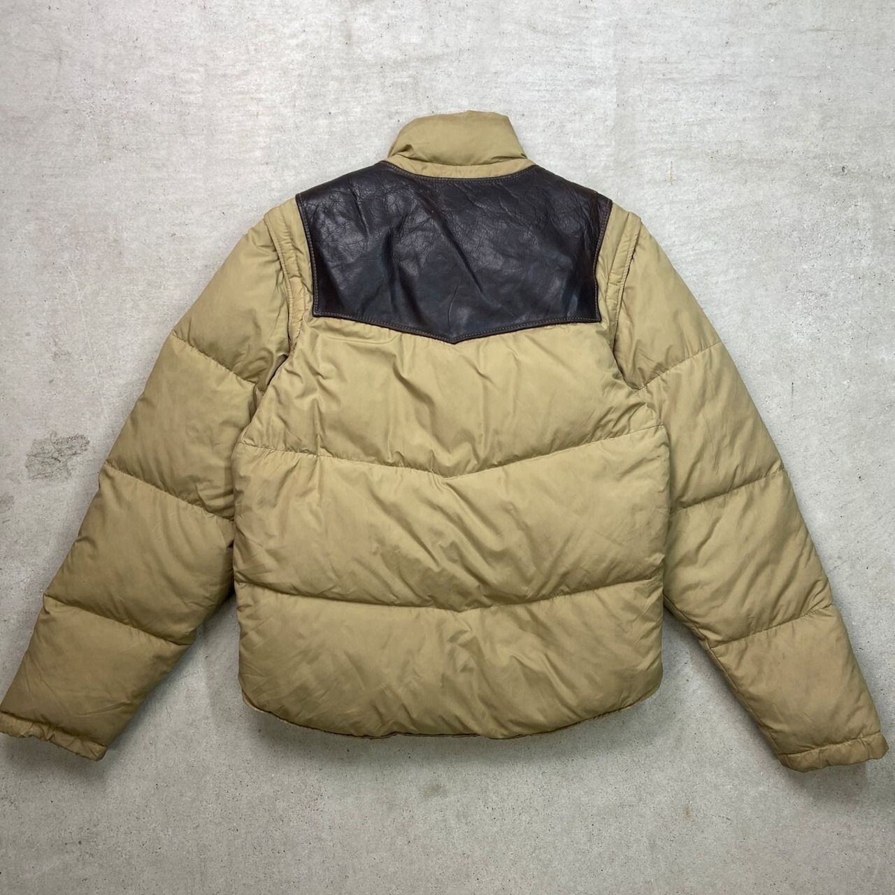 80年代 USA製 Schott ショット 2WAY レザーグースダウンジャケット 