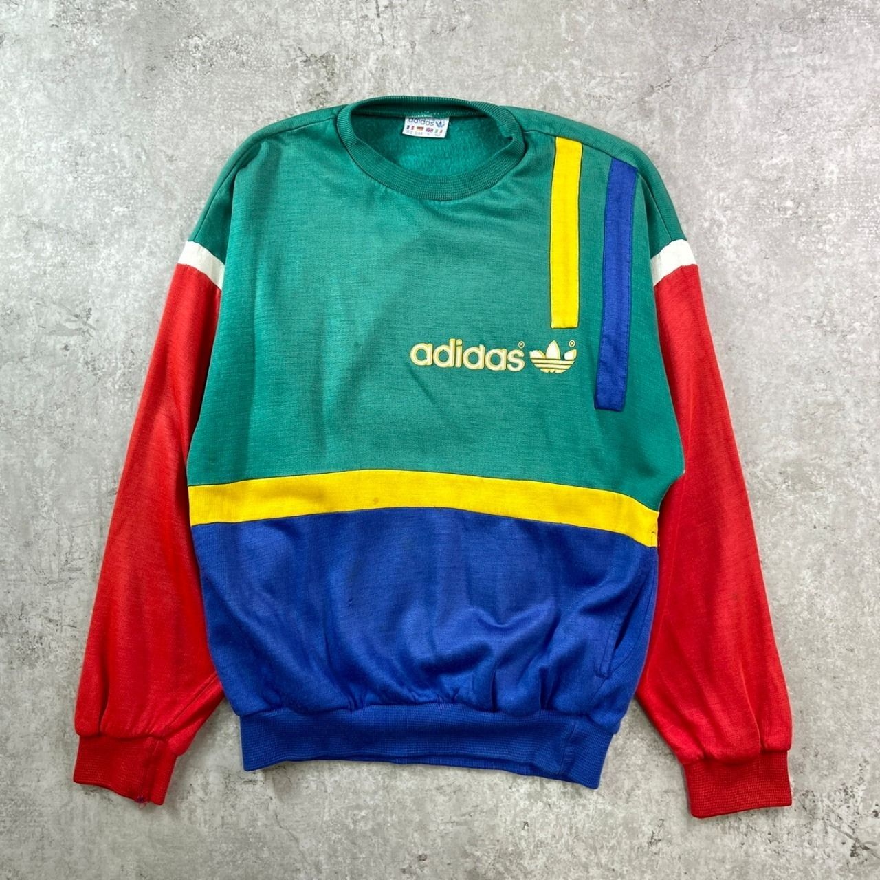 80年代 フランス製 adidas アディダス ワンポイントロゴ スウェット 