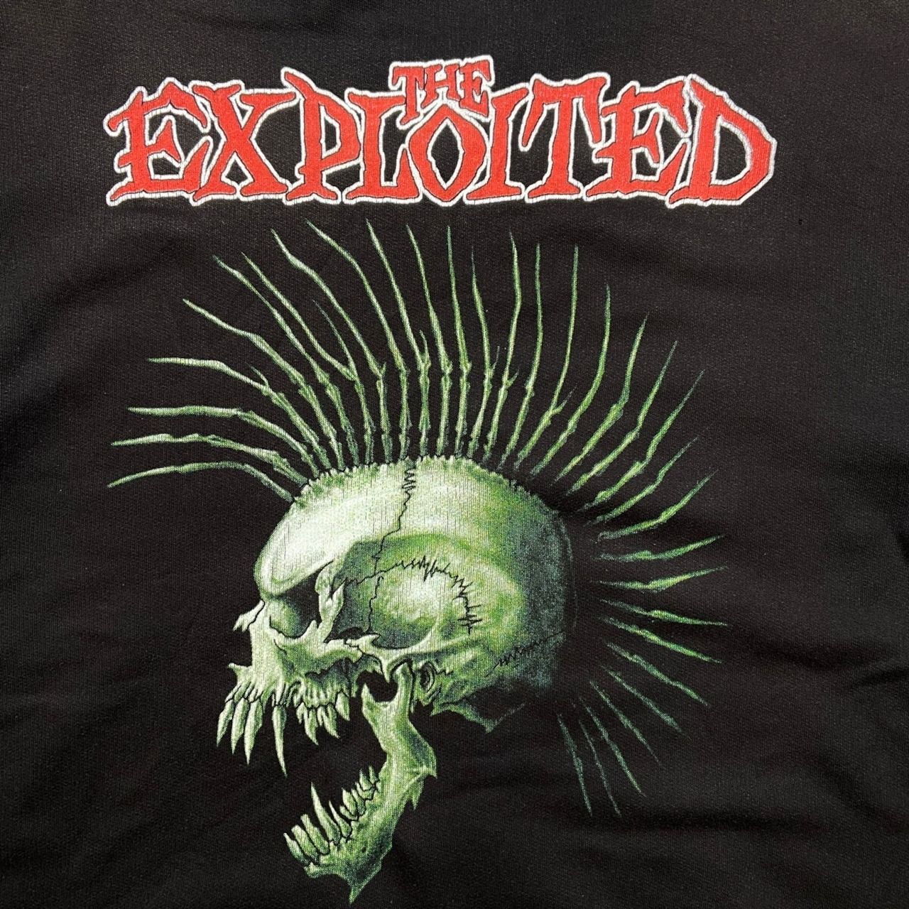 00年代 THE EXPLOITED エクスプロイテッド フルジップスウェットパーカー バンド メンズL相当 古着 00s Y2K VINTAGE ヴィンテージ アメカジ 音モノ ロックバンド  スカル ドクロ トレーナー 黒色 00年代 THE EXPLOITED エクスプロイテッド フルジップスウェット