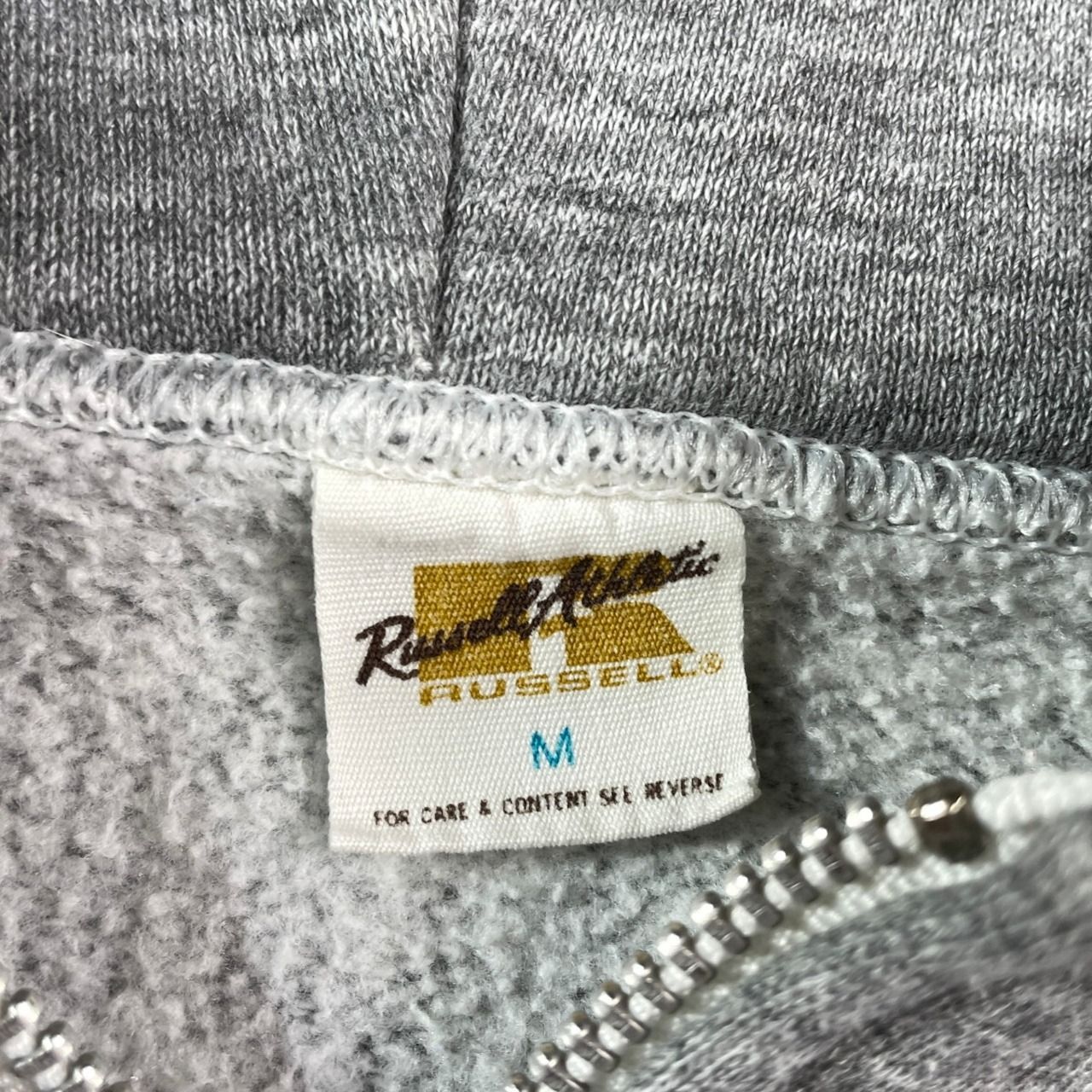 70年代 RUSSELL ATHLETIC ラッセル フルジップパーカー 無地 メンズM 