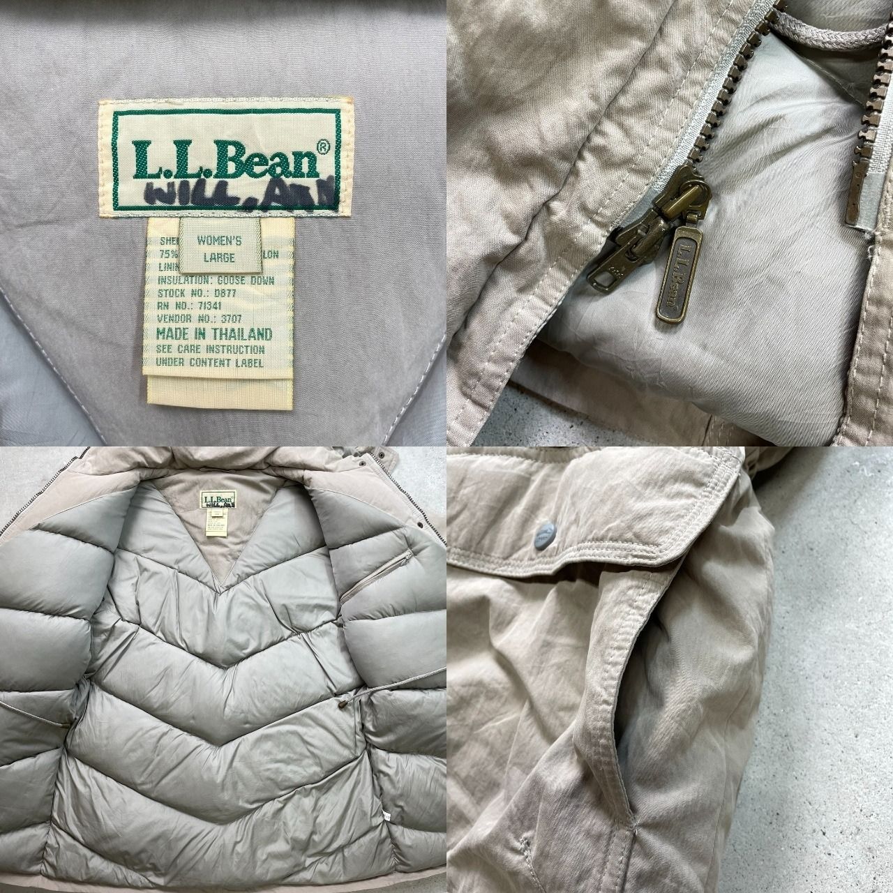 80年代 L.L.Bean エルエルビーン グースダウンジャケット レディースXL 
