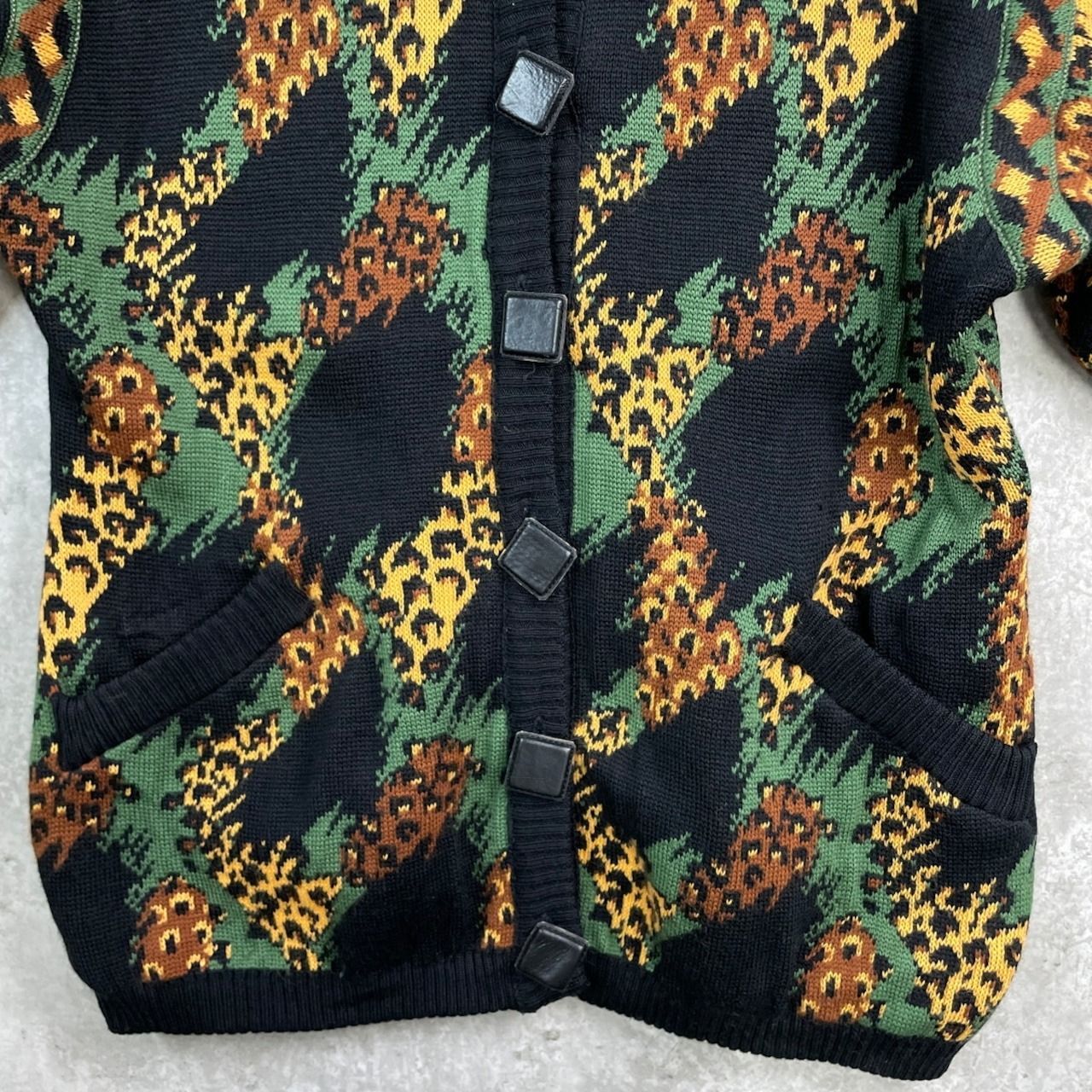 フランス製 YVES SAINT LAURENT イヴサンローラン 総柄 ローゲージ