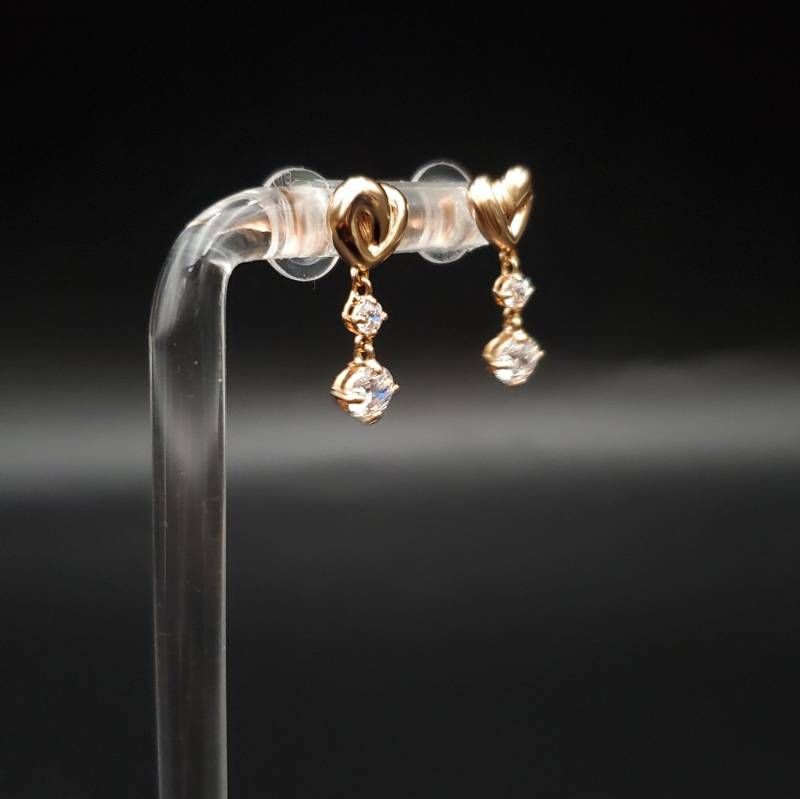 美品 SWAROVSKI スワロフスキー ピアス ハート クリスタル ライン