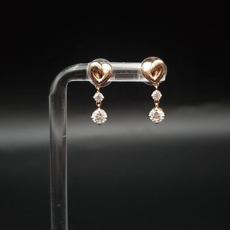 美品 SWAROVSKI スワロフスキー ピアス ハート クリスタル ライン