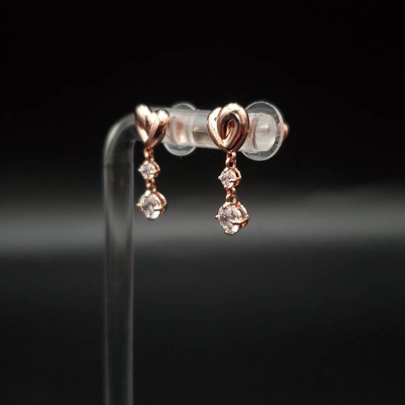 美品 SWAROVSKI スワロフスキー ピアス ハート クリスタル ライン 