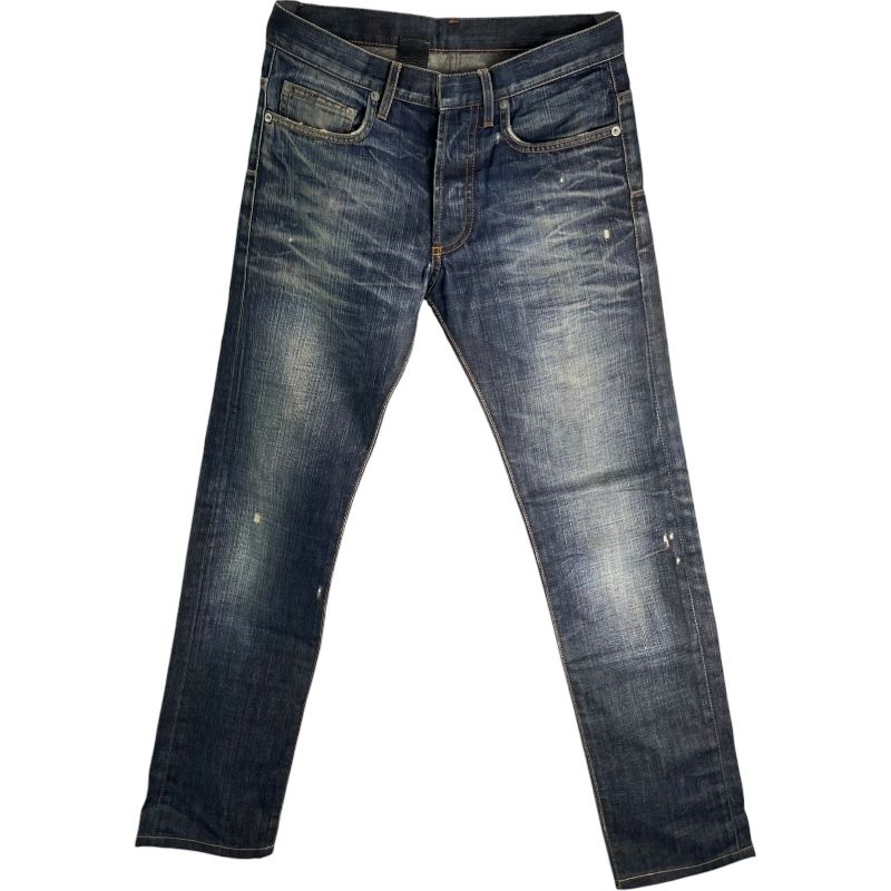 ディオールオム DIOR HOMME ダメージ加工デニムパンツ ブルー コットン