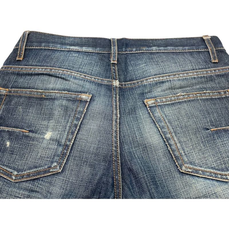 ディオールオム DIOR HOMME ダメージ加工デニムパンツ ブルー コットン