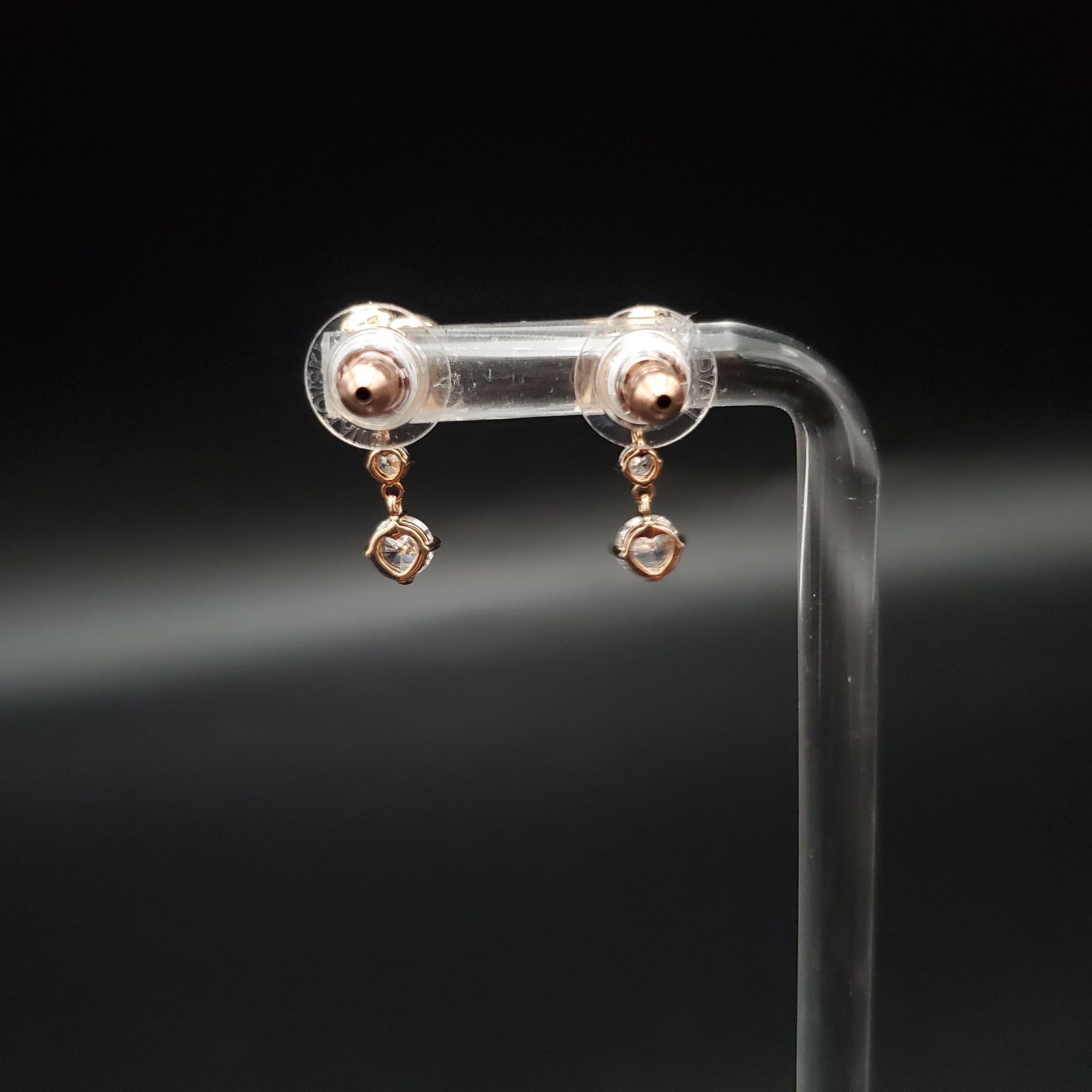 美品 SWAROVSKI スワロフスキー ピアス ハート クリスタル ライン 