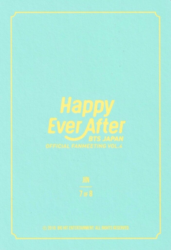 BTS ミニフォトカード JIN 2018 HAPPY EVER AFTER FANMEETING VOL.4 7