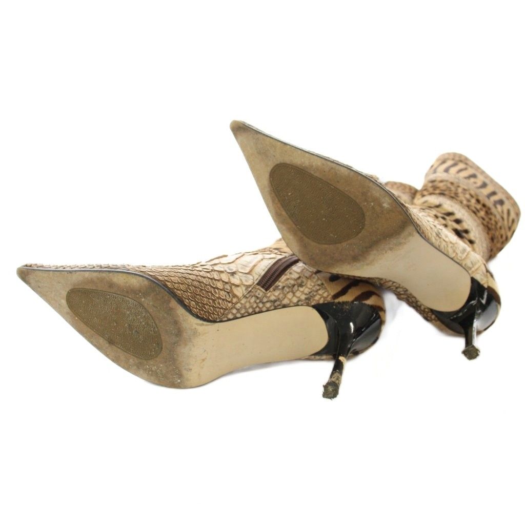 銀座かねまつ GINZA Kanematsu ロングブーツ ポインテッドトゥ ハラコ