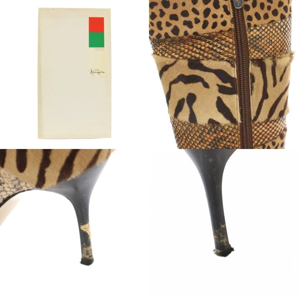 銀座かねまつ GINZA Kanematsu ロングブーツ ポインテッドトゥ ハラコ