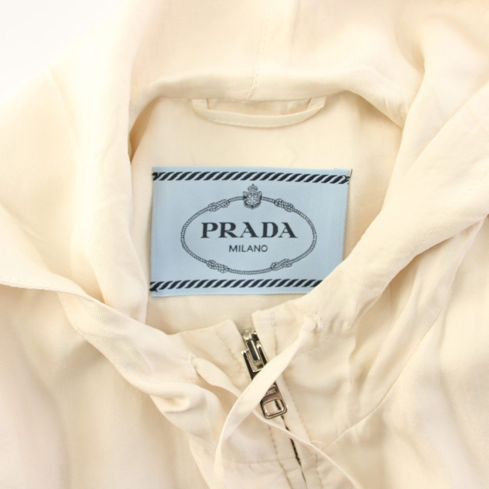 プラダ PRADA 22年製 ジップアップパーカー 長袖 シルク