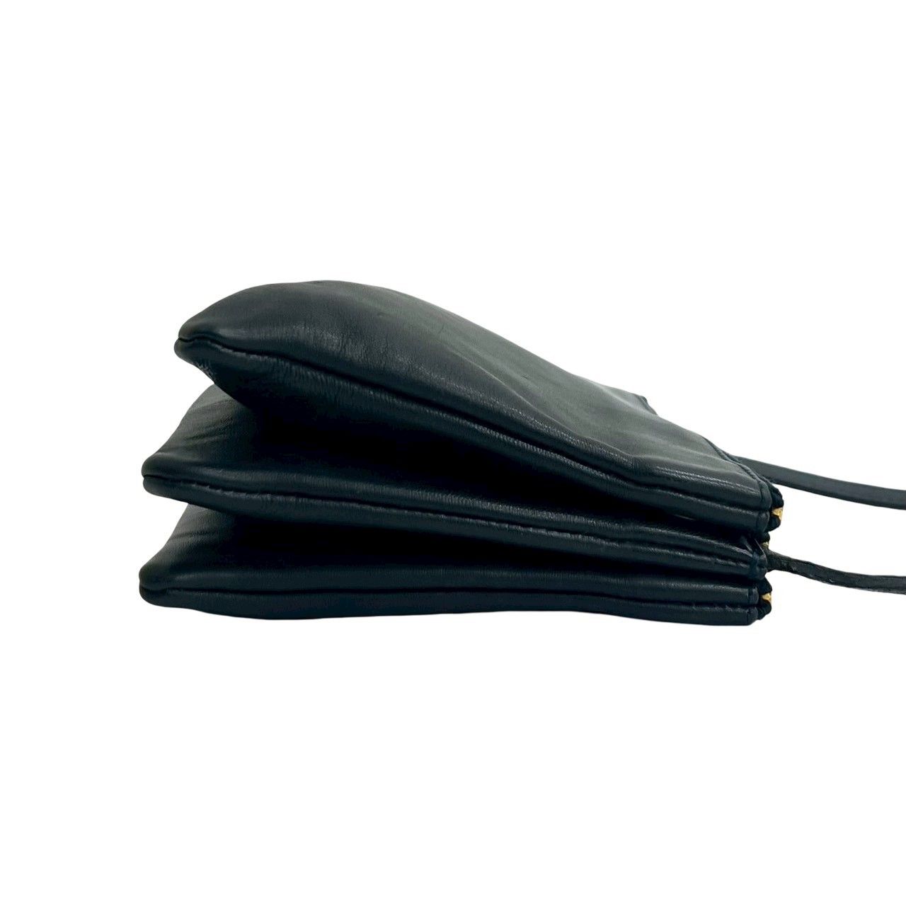 極 美品 CELINE セリーヌ トリオ スモール レザー 本革 ミニ