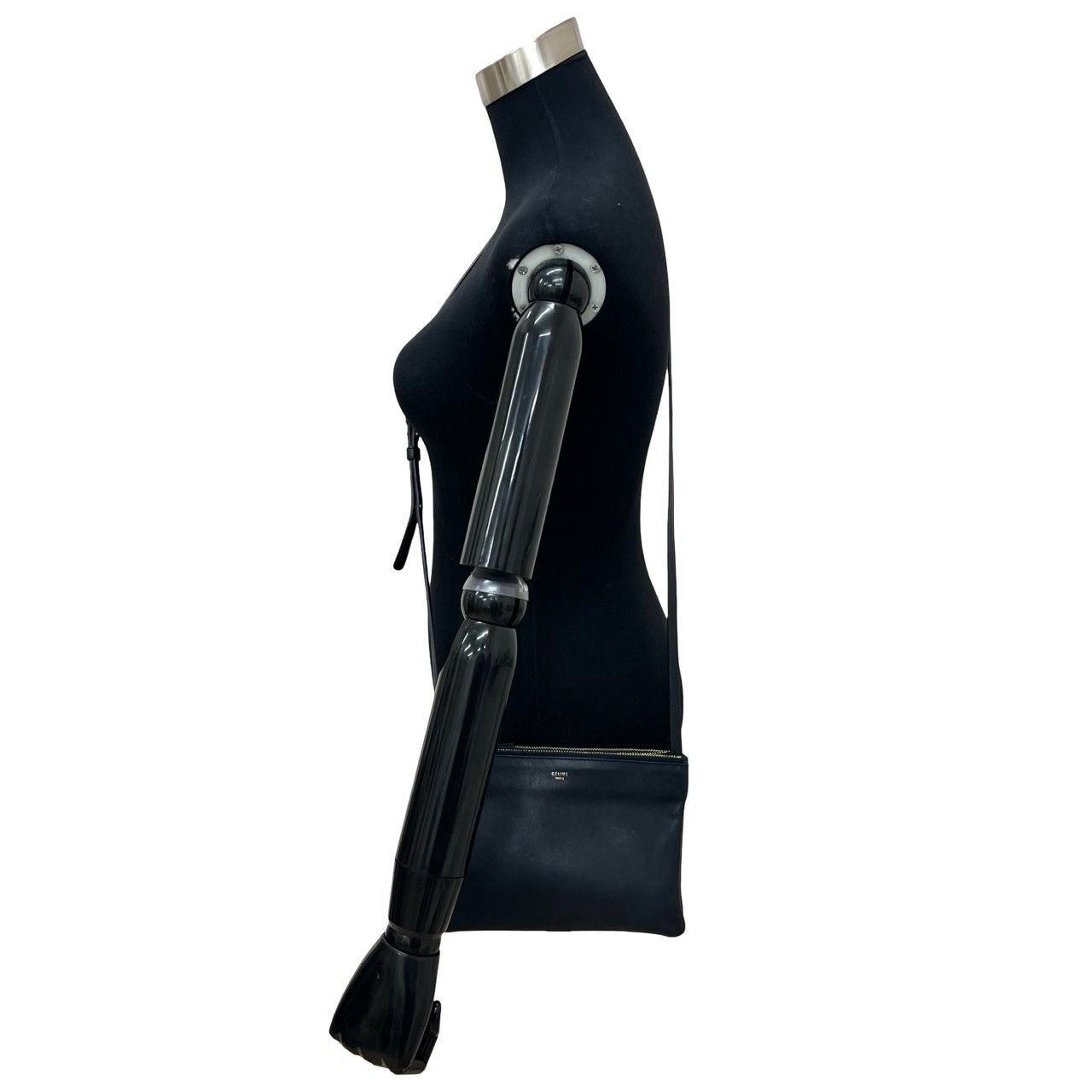 極 美品 CELINE セリーヌ トリオ スモール レザー 本革 ミニ