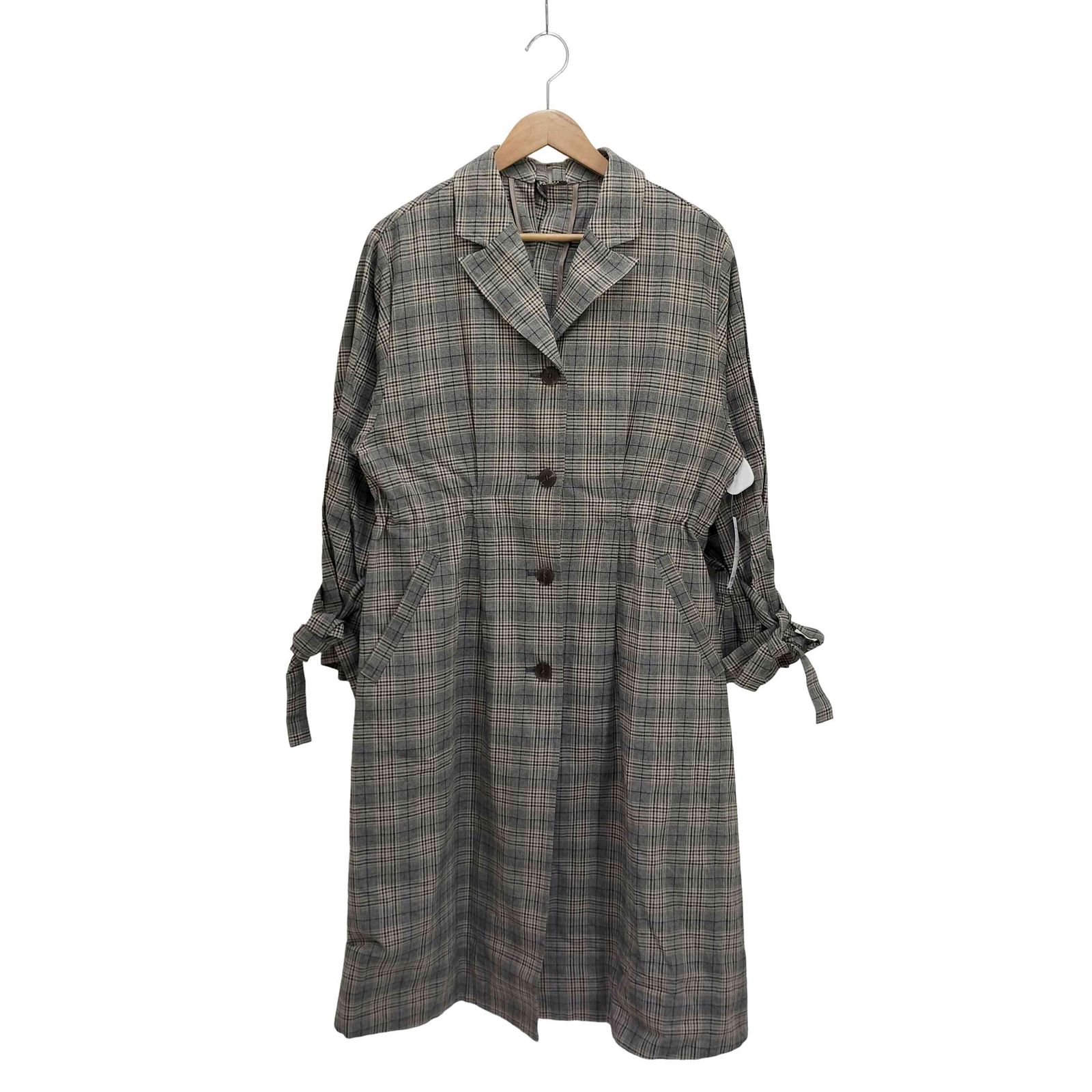 ランバンオンブルー LANVIN en Bleu チェック柄 ロング チェスター