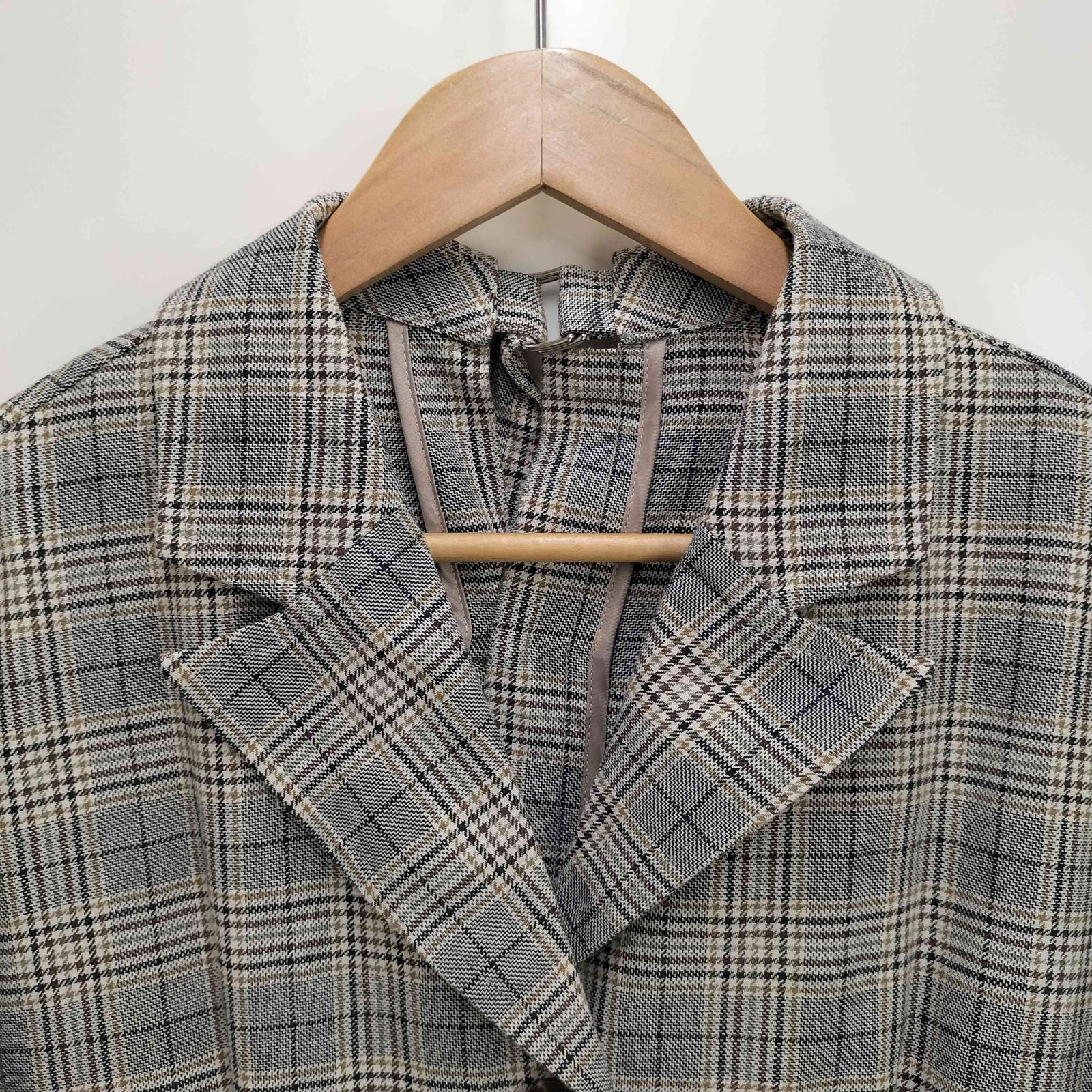 ランバンオンブルー LANVIN en Bleu チェック柄 ロング チェスター