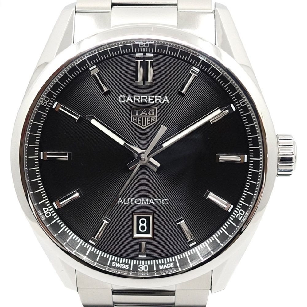 栄 タグホイヤー カレラ キャリバー5 39mm WBN2110 ステンレススティール ブラック文字盤 自動巻き 腕時計