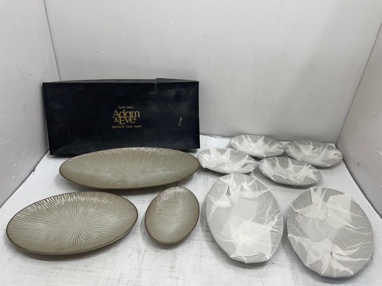 h11515 たち吉 Adam&Eve アダムアンドイブ オーバルプレートセット