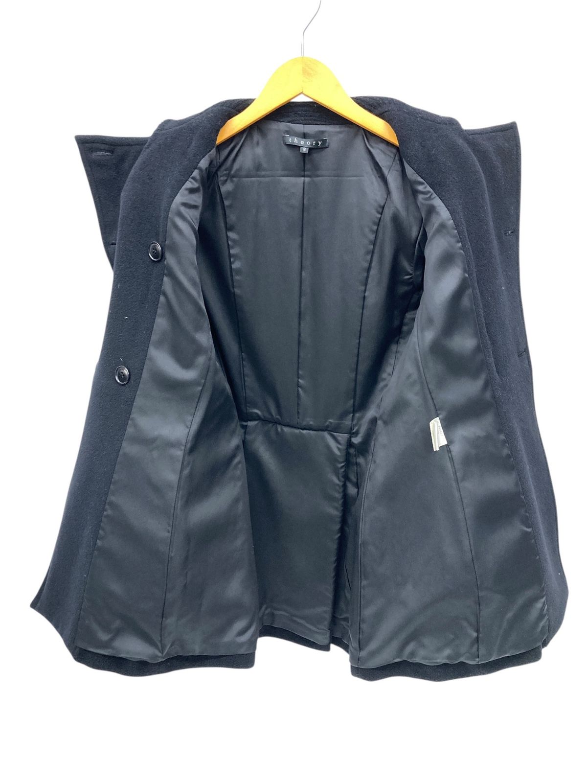 セオリー　ピーコート　ウール　アンゴラ　カシミヤ　ベージュ　4 theory (セオリー) 日本製 カシミヤ×アンゴラ混 ウール Pコート