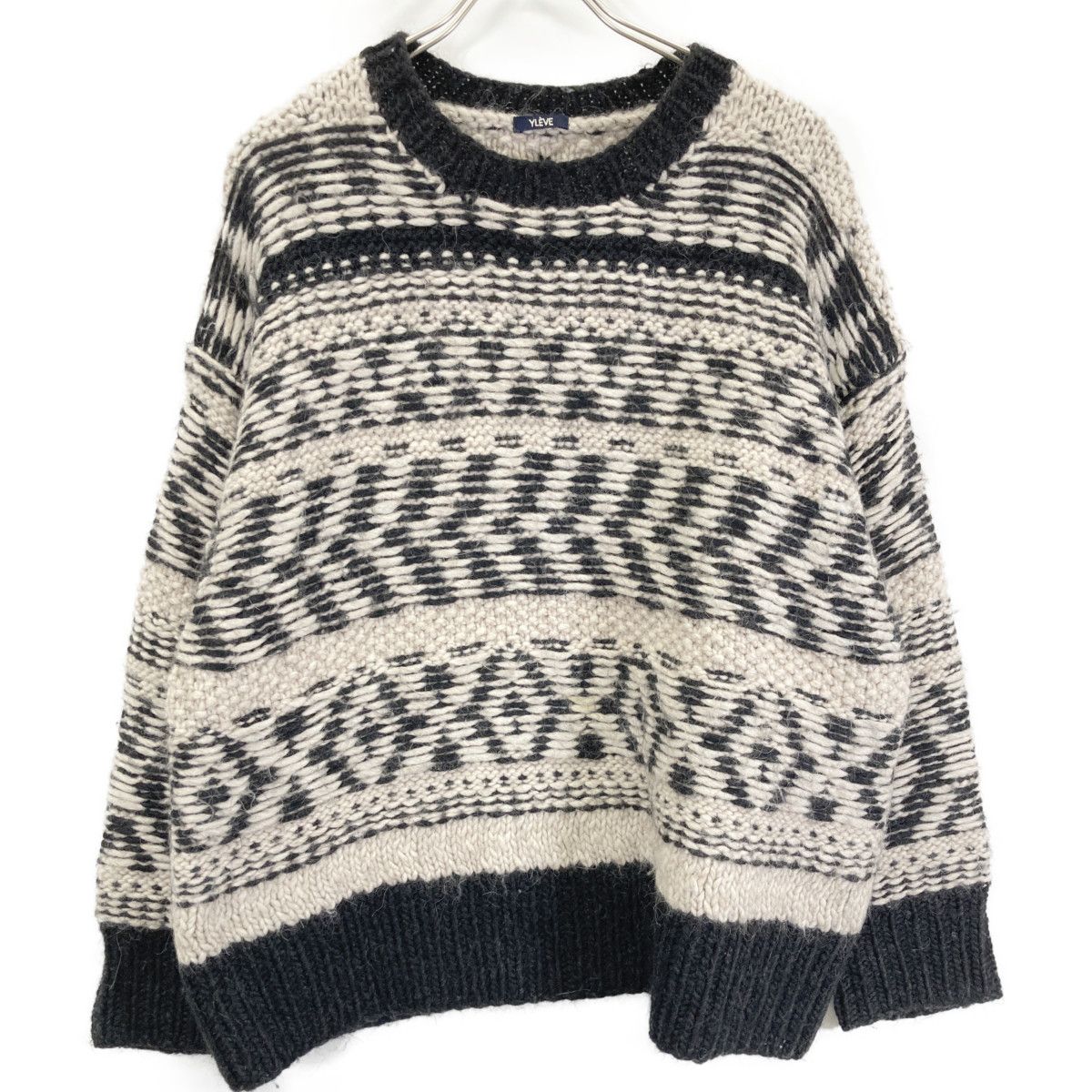 YLEVE ： HAND JACQUARD PULLOVER YLEVE イレーヴ HAND JACQUARD PULLOVER ﾆｯﾄ F - メルカリ