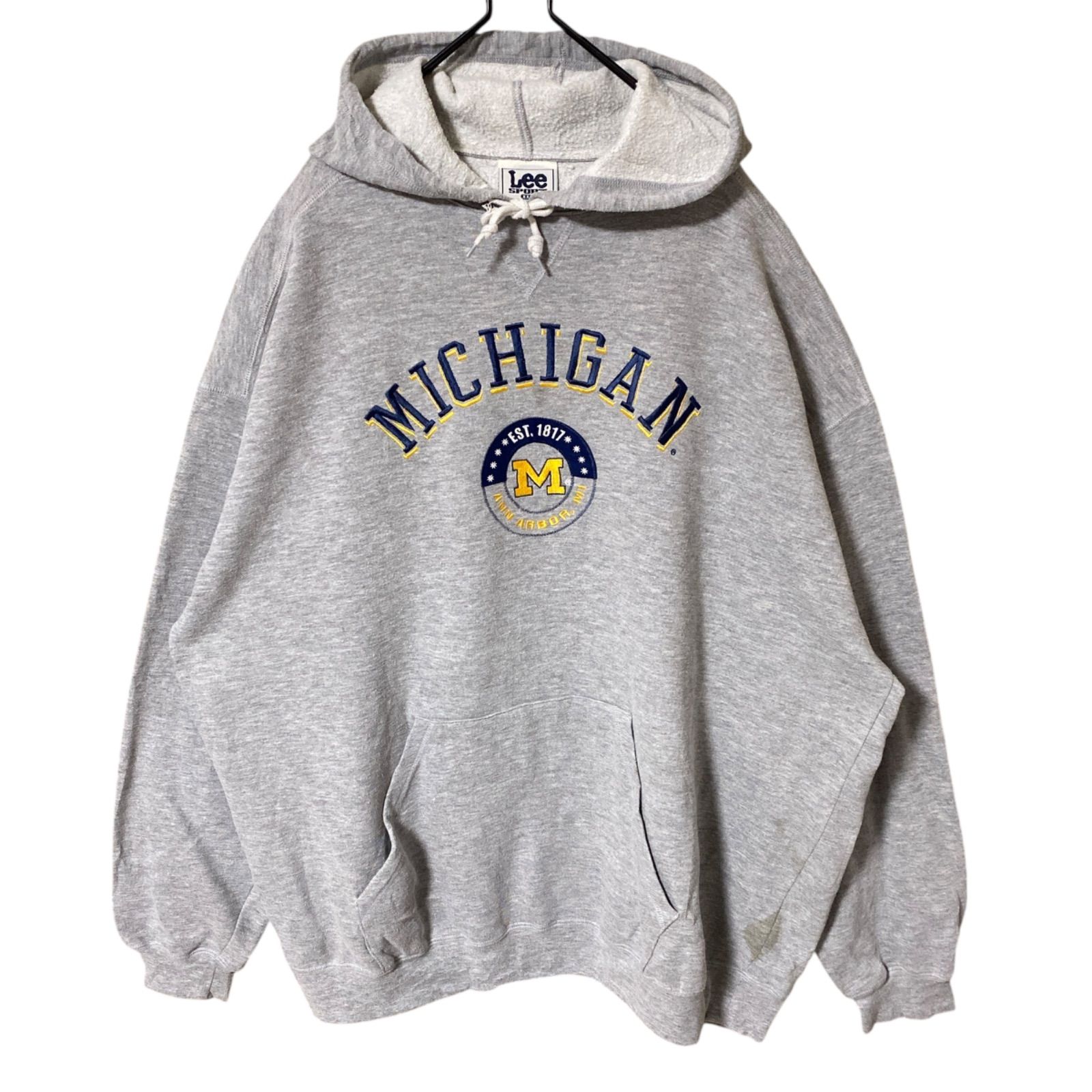 グレー Lee 2XL パーカー ミシガン大学 カレッジロゴ オーバーサイズ