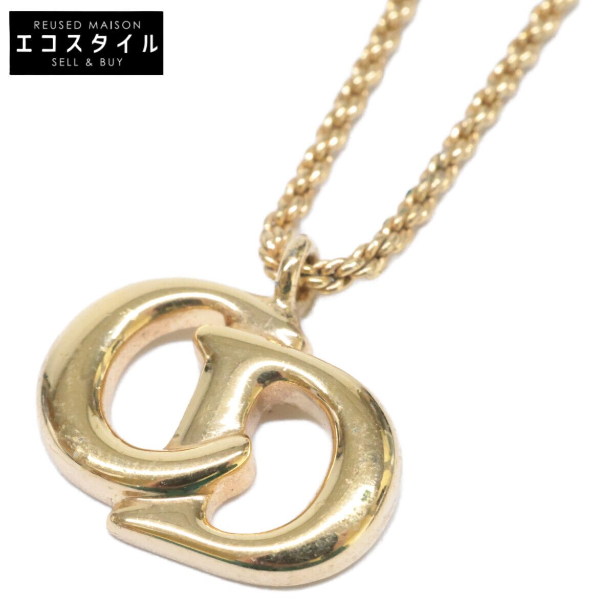 極美品Christian Dior ディオール ロープデザイン ネックレス Christian Dior クリスチャンディオール CDロゴ トップ ロープチェーン