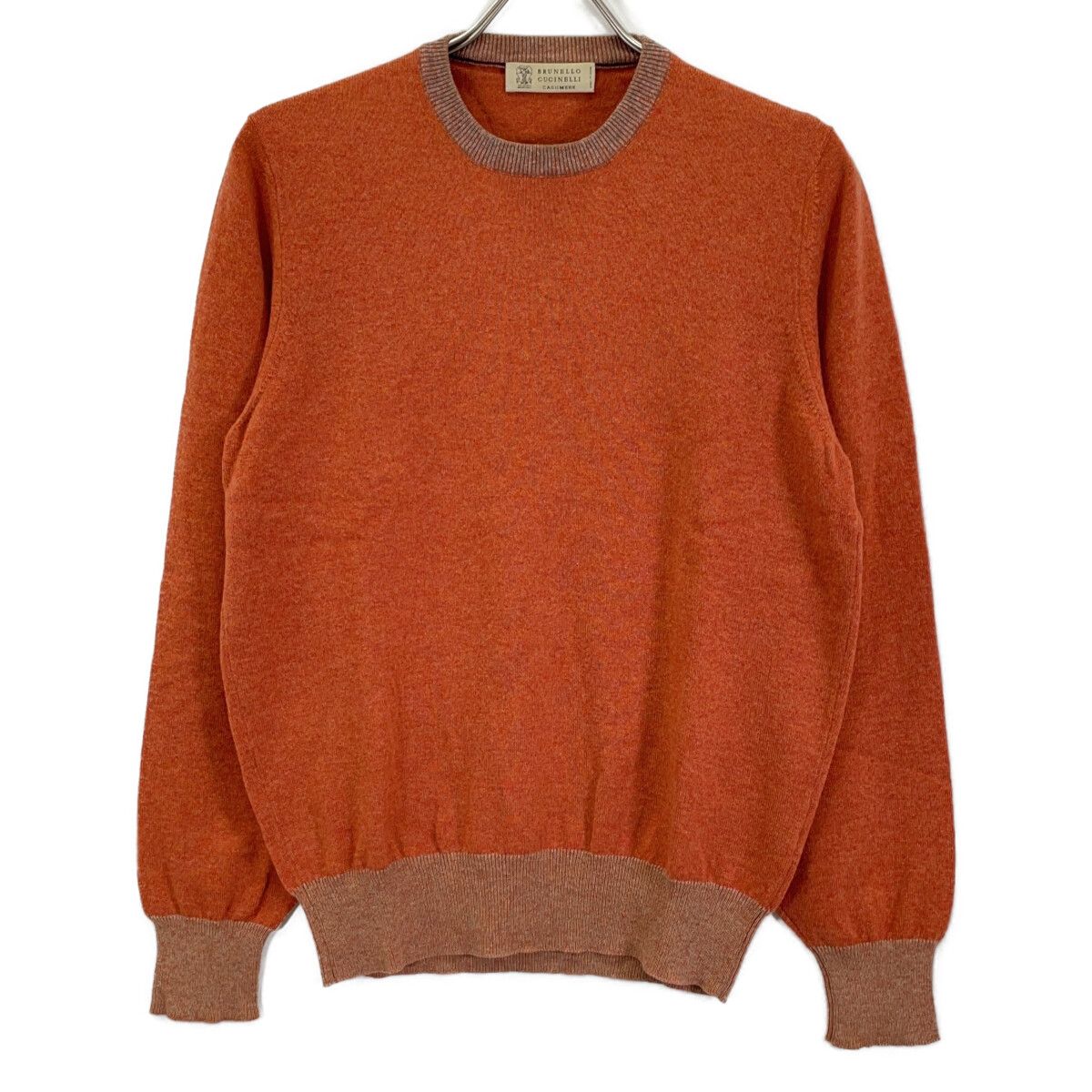 BRUNELLO CUCINELLI ブルネロクチネリ DB91327 ｵﾚﾝｼﾞ ｶｼﾐﾔ100 ｸﾙｰﾈｯｸ