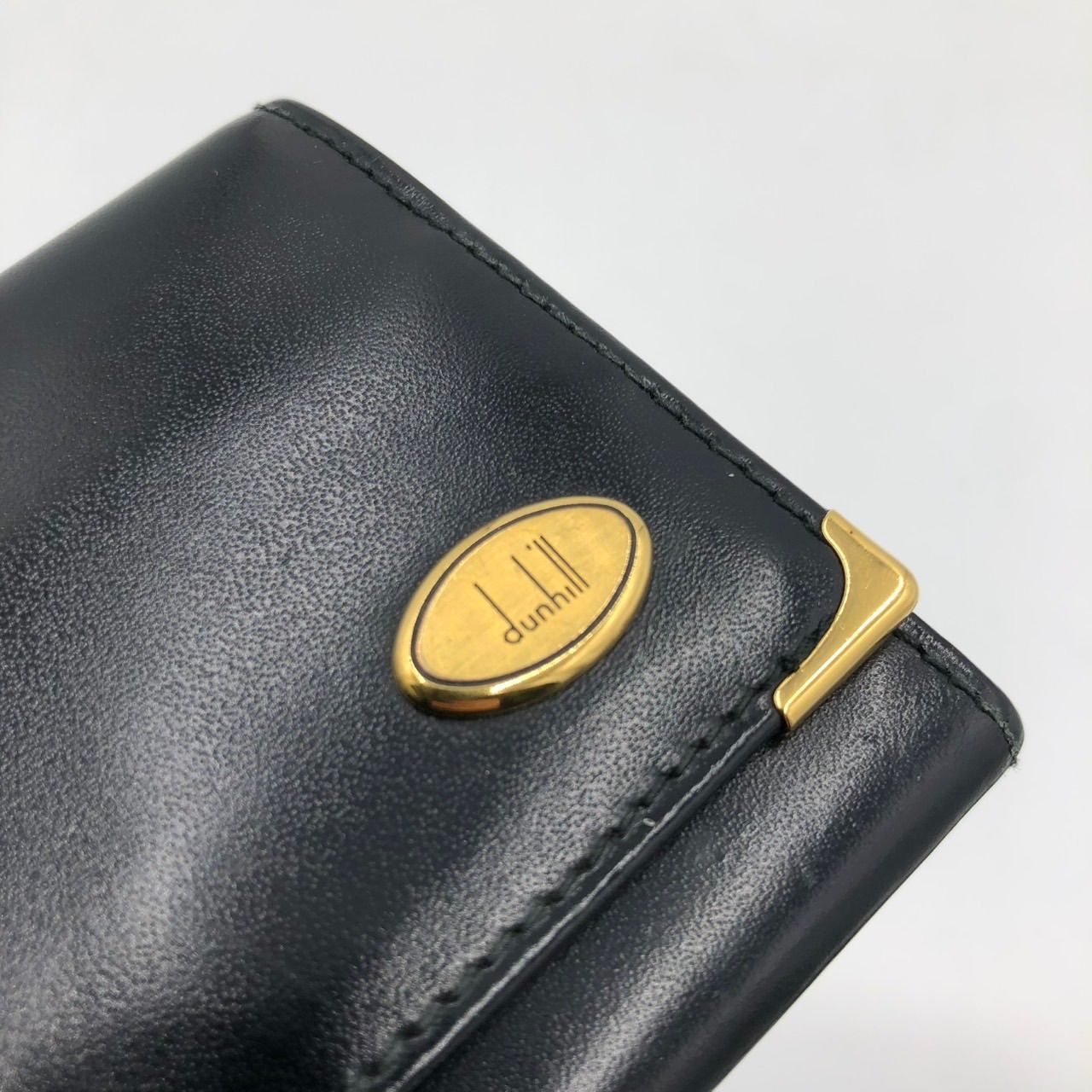 dunhill ダンヒル コインケース 小銭入れ レザー ブラック 黒 ゴールド