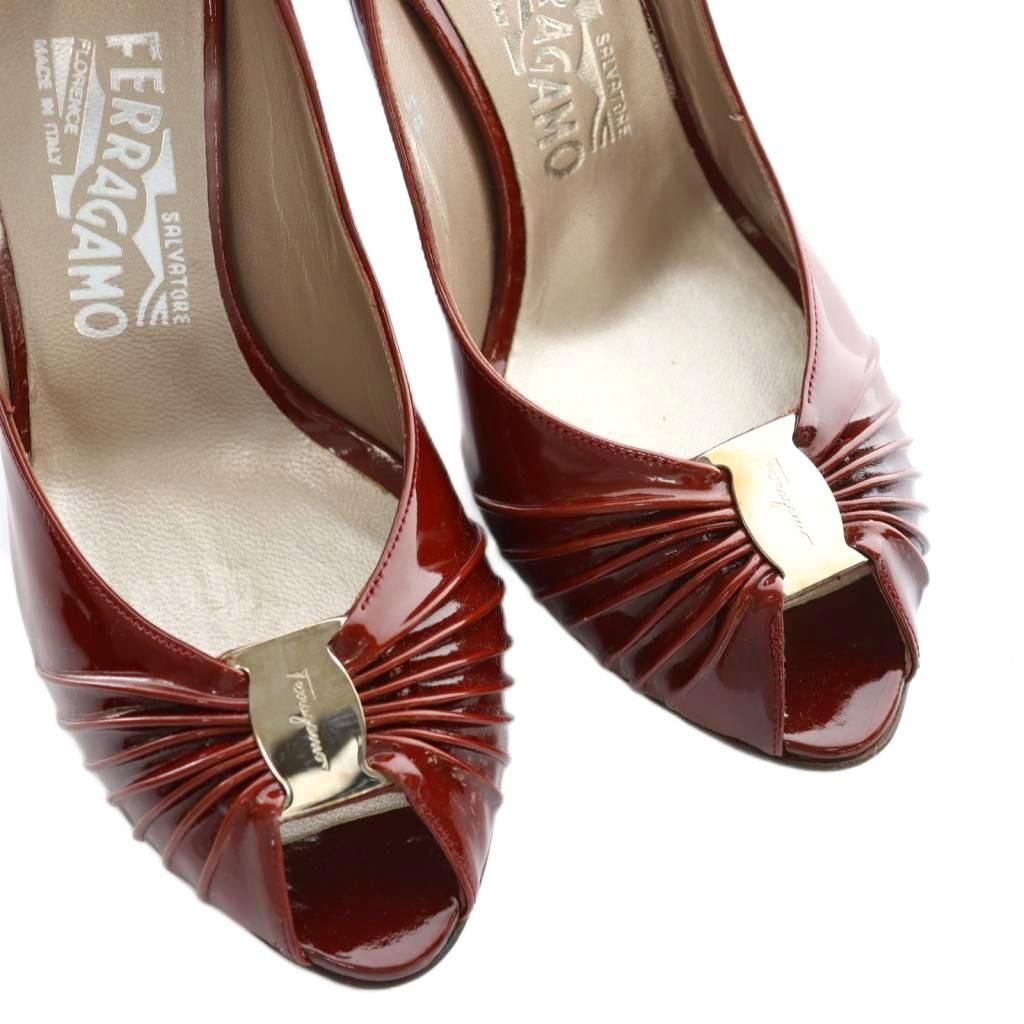 サルヴァトーレフェラガモ Salvatore Ferragamo パンプス オープントゥ