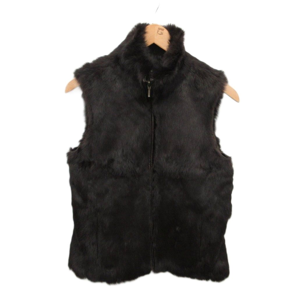 セオリー Theory ラビットファーベストジャケット ジップアップ 茶