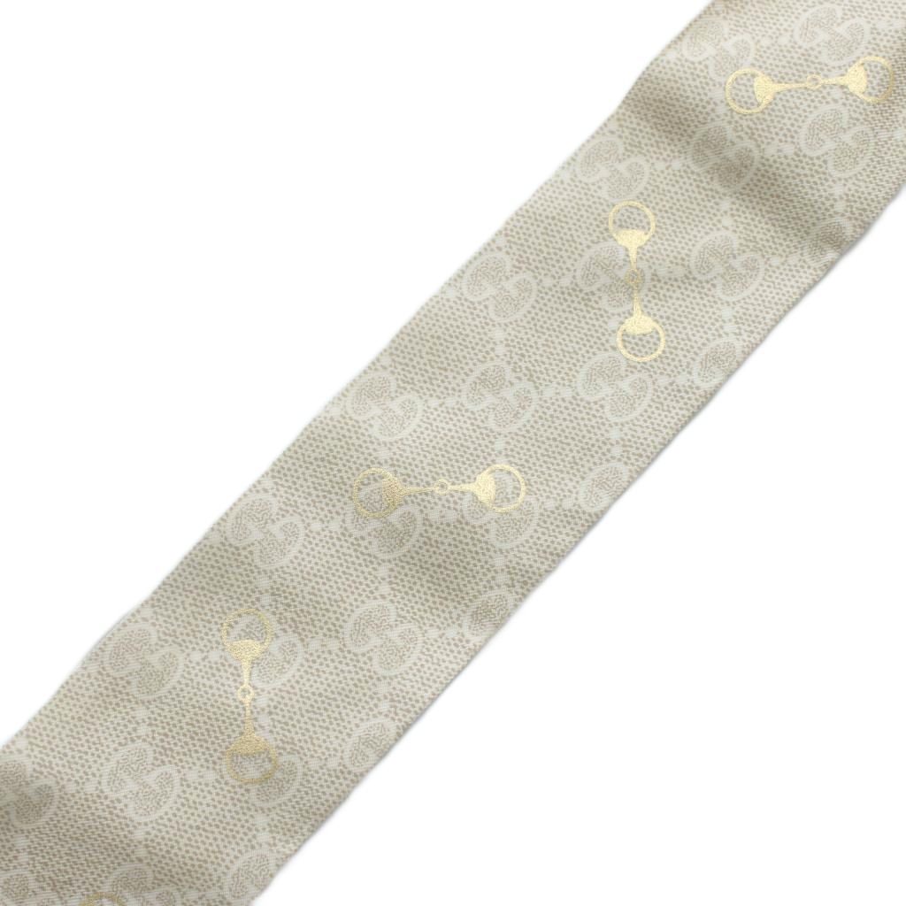 グッチ GUCCI スカーフ ネックボウ 絹 シルク GG柄 ホースビット 総柄