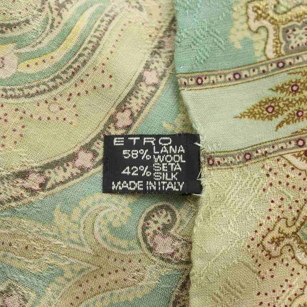 エトロ ETRO スカーフ ストール 大判 ウール シルク混 ペイズリー柄 総