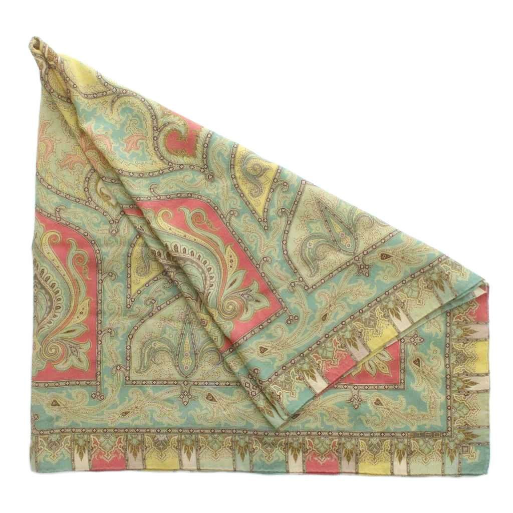 ETRO 大判ストール 上品ペイズリー ウールシルク ETRO SILK WOOL