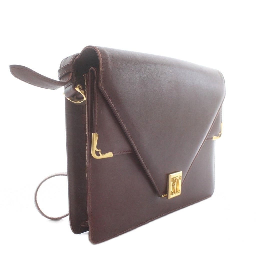 カルティエ Cartier マストライン ショルダーバッグ レザー ロゴ