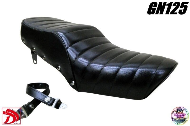 GN125鋲打ち 黒皮 タックロールシート ベルト/レザー ブラックBLACK黒 