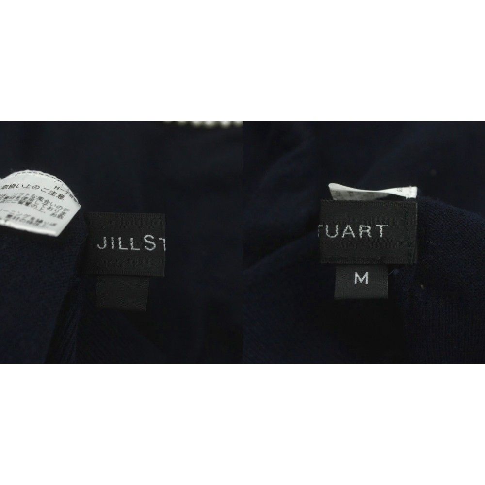 ジルスチュアート JILL STUART ニット セーター ウール混 長袖 クルーネック パール M 紺 ネイビー /XZ ■GY58