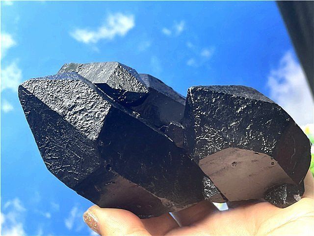 AAAA級魔除け天然モリオン黒水晶クラスターB1210/YS/1000/190D AAA級【魔除け】◇天然モリオン(黒水晶）クラスターB88C6/143C24A