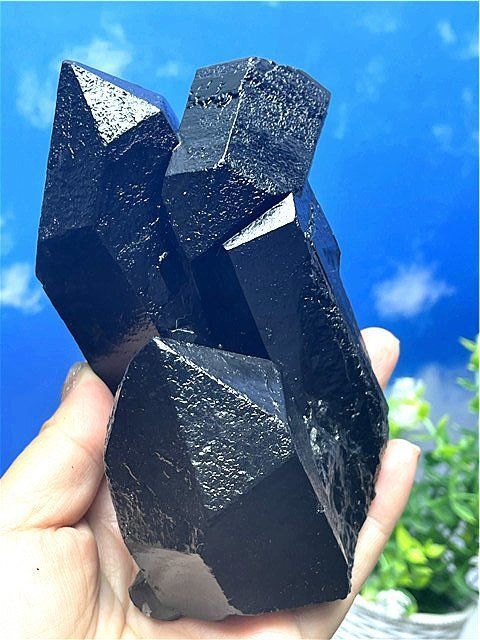 AAA級【魔除け】◇天然モリオン(黒水晶）クラスターB88C6/143C24A