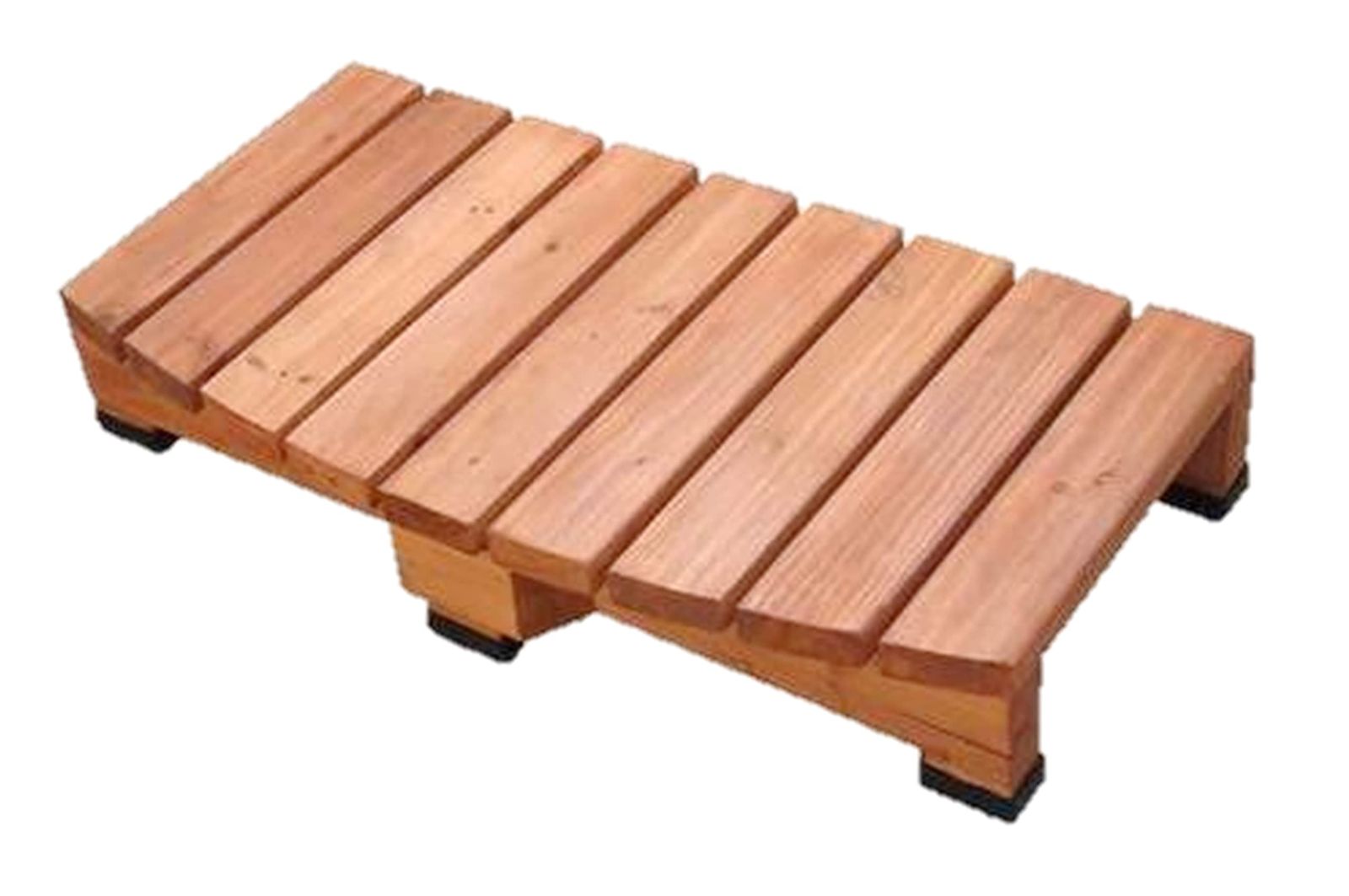 リビングアウト Living Out 天然木 厚ウッドステップ ブラウン 幅90 奥行46 高さ16 cm ステップ 木脚キャップ付 水性ステイン塗装 テラス お洒落 リラックス 厚天板