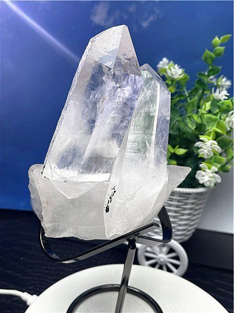 ◇超強いパワー(藍針入り)天然水晶クラスターB88B6/216B28A - メルカリ