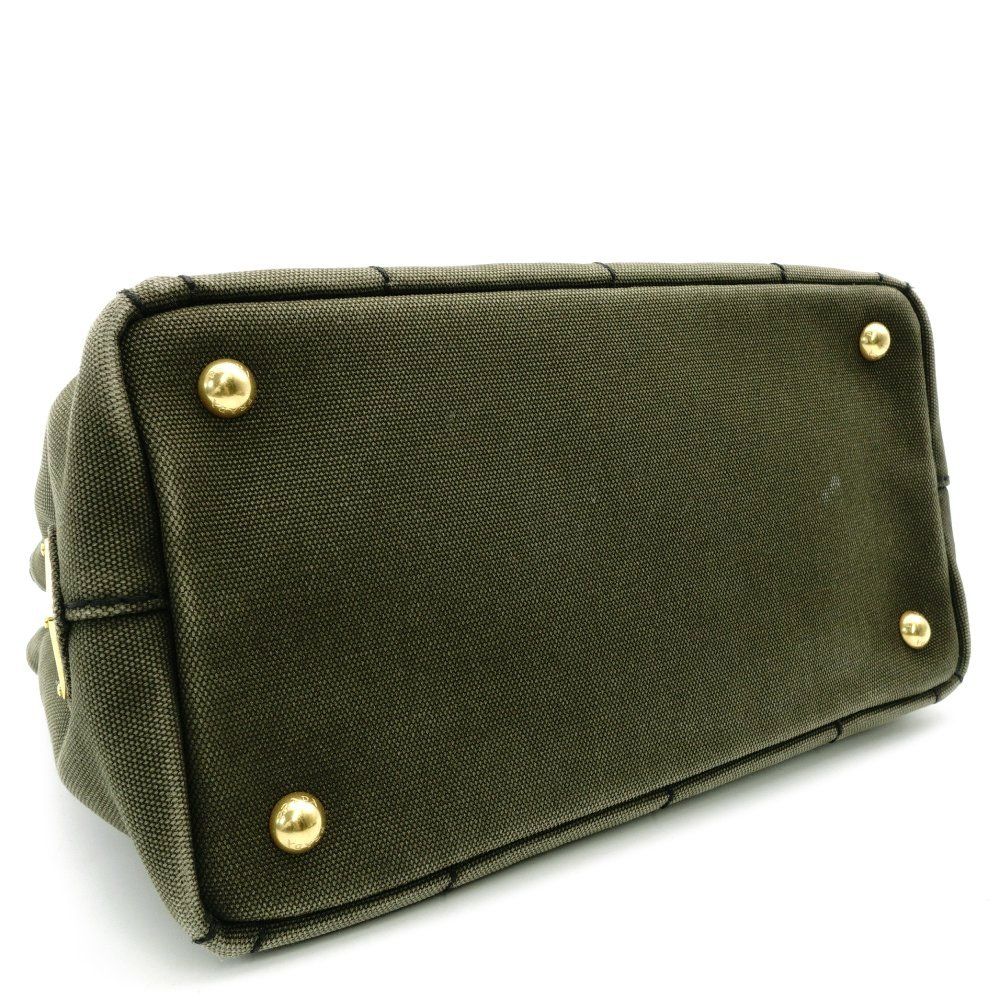 プラダ PRADA カナパ ハンドバッグ カーキ 2way キャンバス クロス